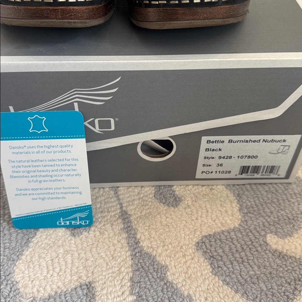 Dansko Bettie Black Burnished Nubuck Booties Sz 36/6 - Picture 5 of 10